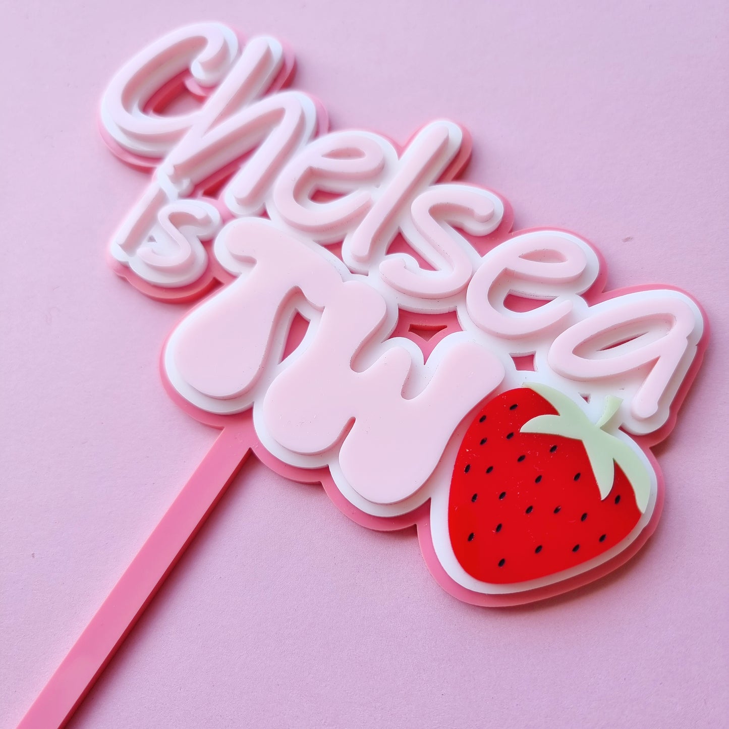 Personailsed 3 layer strawberry topper