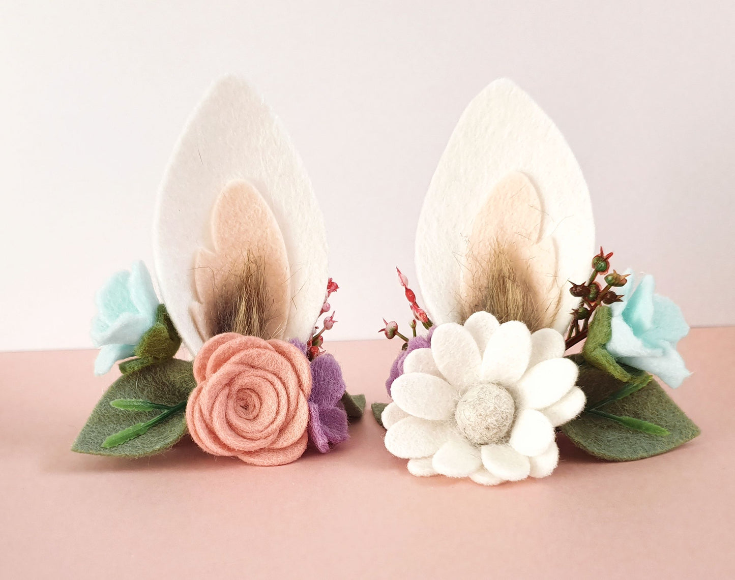 Daisy Blossom Felt Bunny Ear Clips