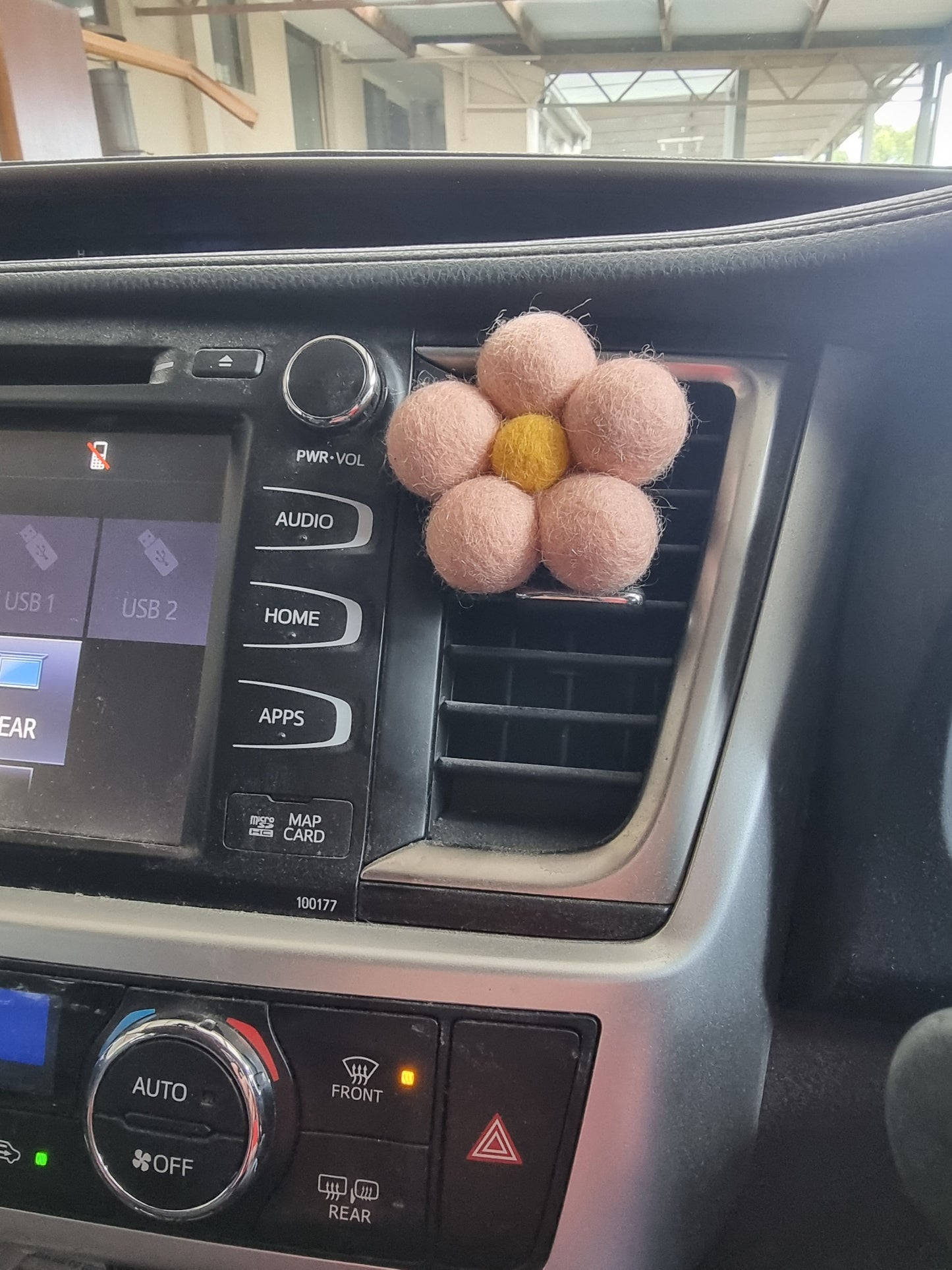 'Fresh as a Daisy' Felt Ball Blossom Car Diffuser Hanging or Clip