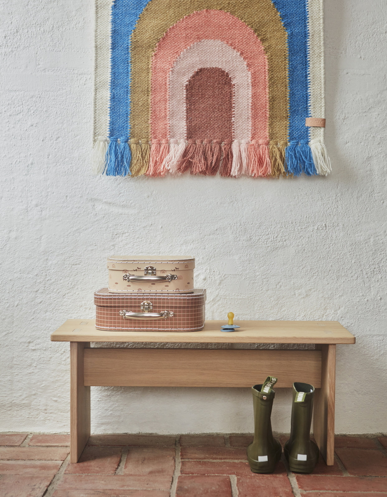 Follow The Rainbow Mini Wall Rug Blue