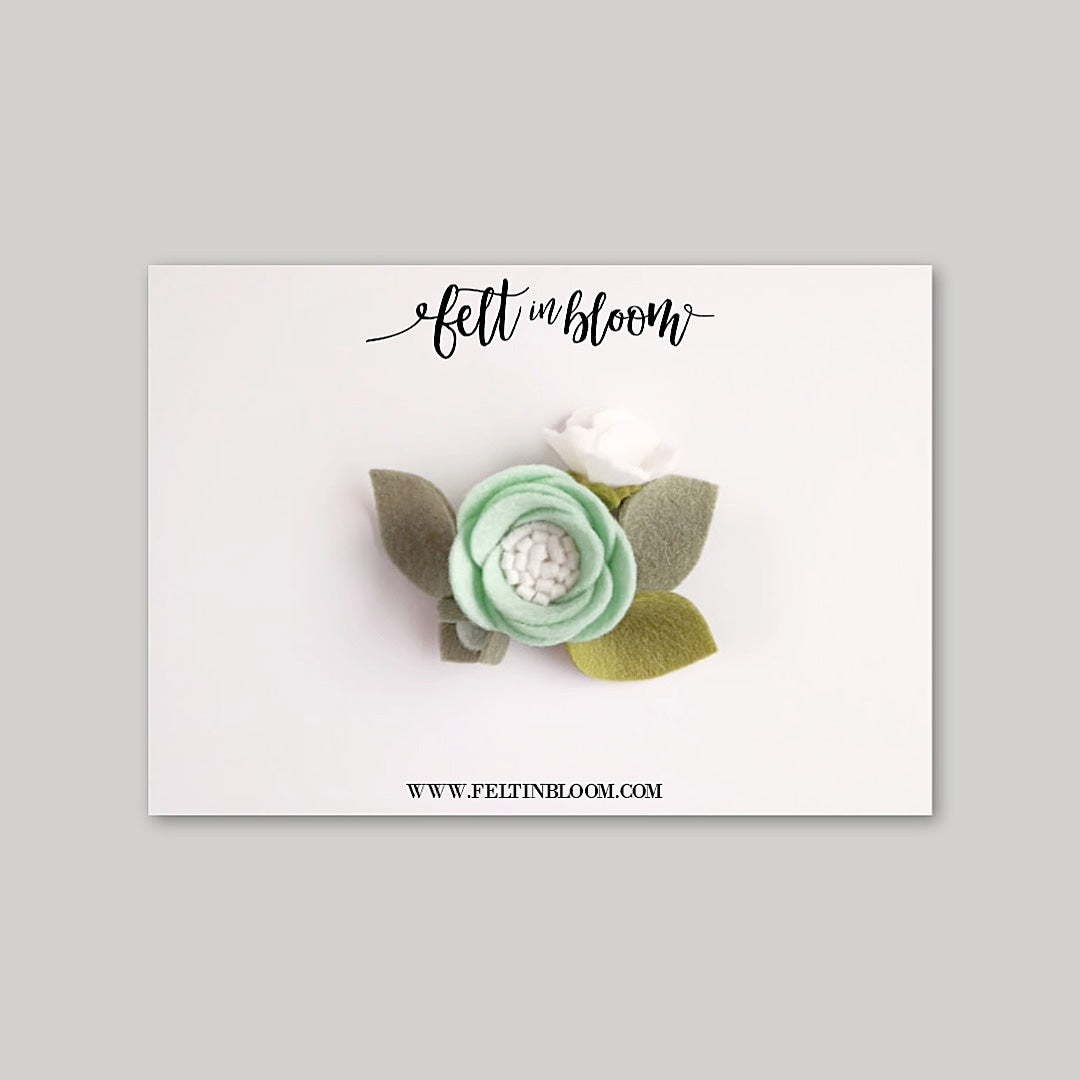 MINT ~ PETITE BLOOM HEADBAND/CLIP