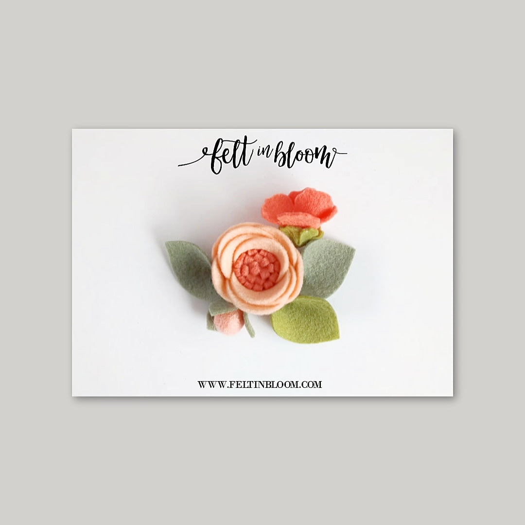 APRICOT ~ PETITE BLOOM HEADBAND/CLIP