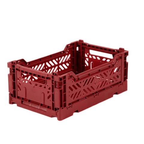 MINI FOLDING STORAGE CRATE ~ TILE RED