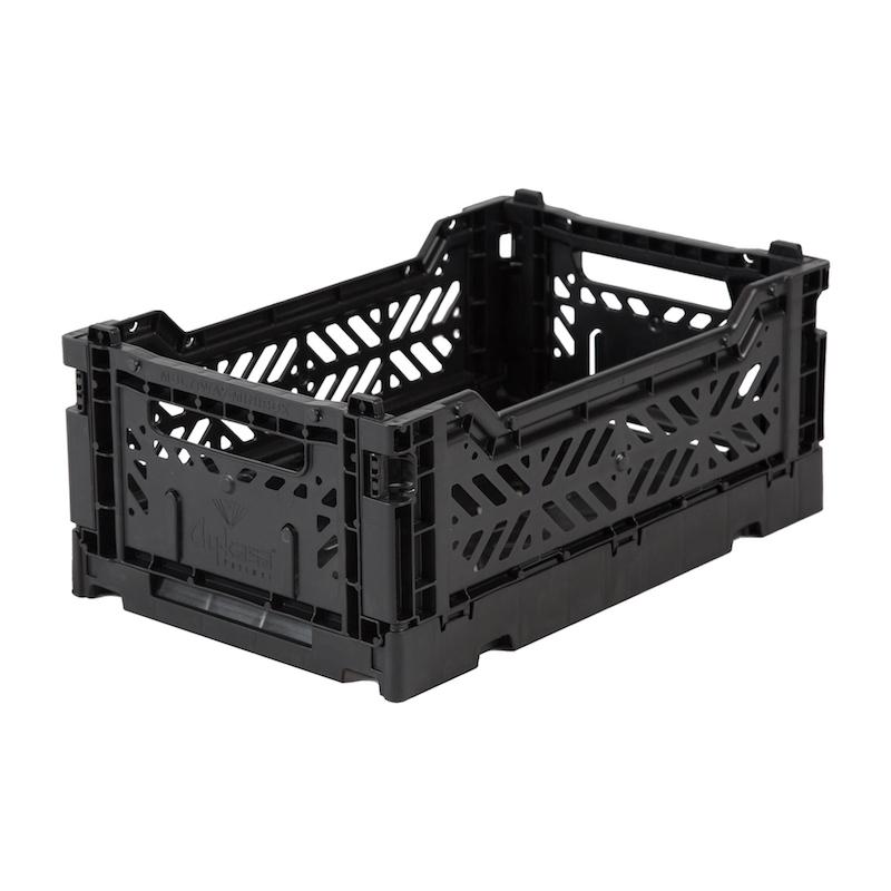 MINI FOLDING STORAGE CRATE ~ BLACK