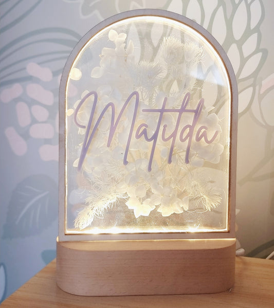 Personalised Preserved Floral Nightlight