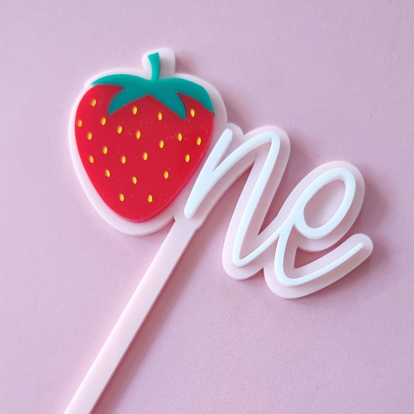 Strawberry One Acrylic Topper