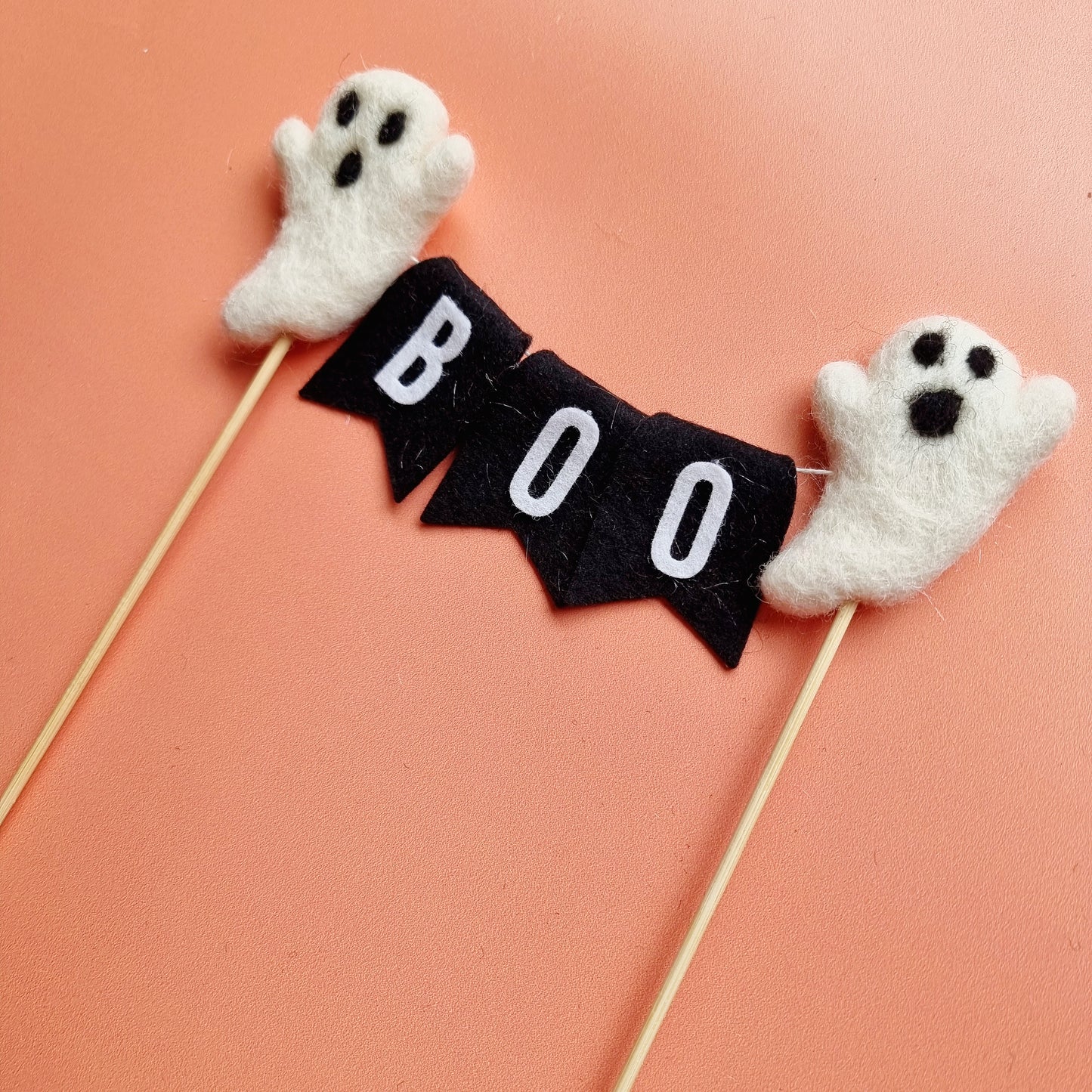 Felt Ghost Boo Bunting Cake Topper