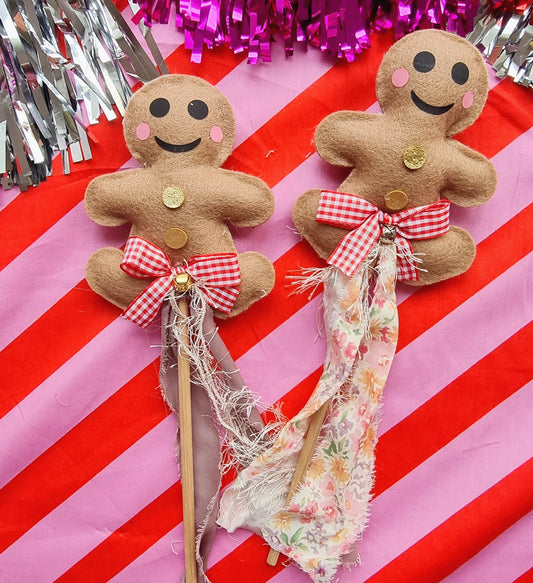 Felt Gingerbread Man wand