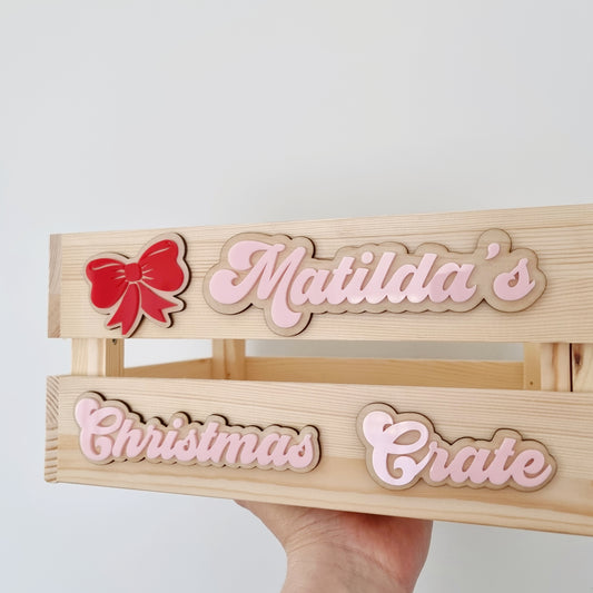 Interchangeable Christmas Crate Signs