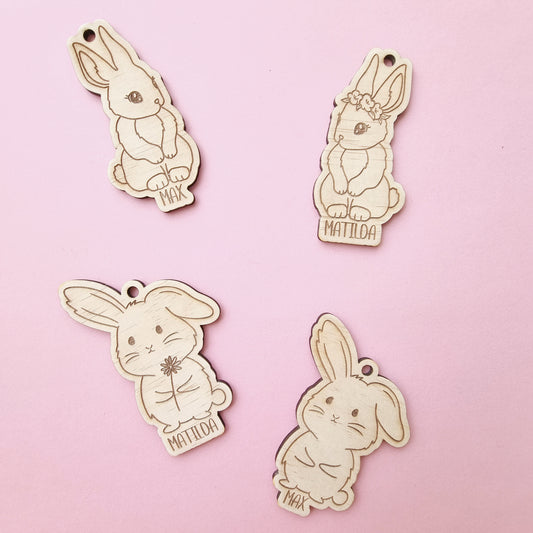 Mini Bunny Easter Bag Tag