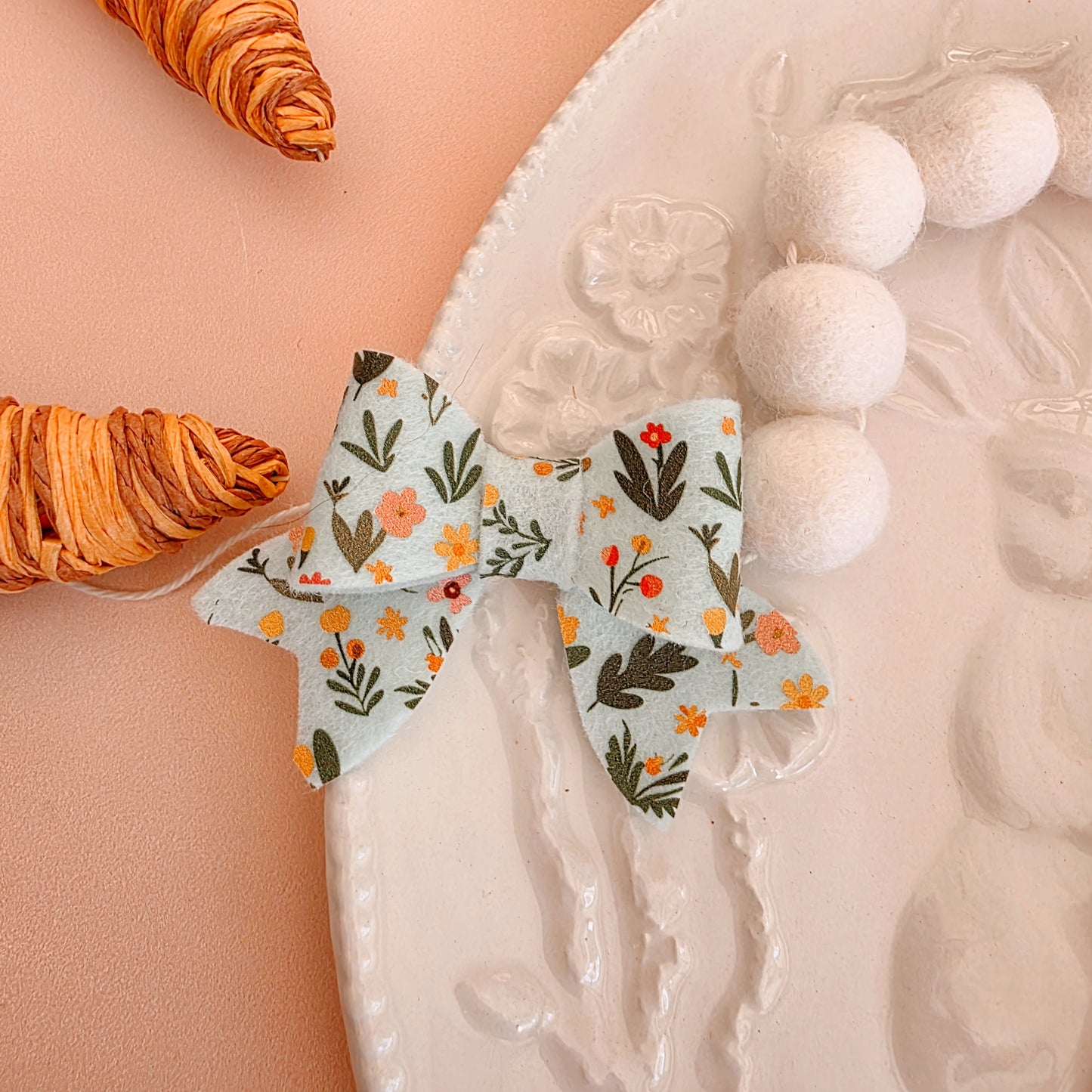 Easter Bow Felt Ball Garland 1 metre