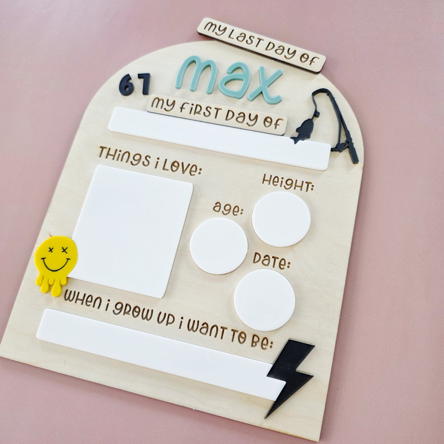 Personalised Arch First/Last Day of school board