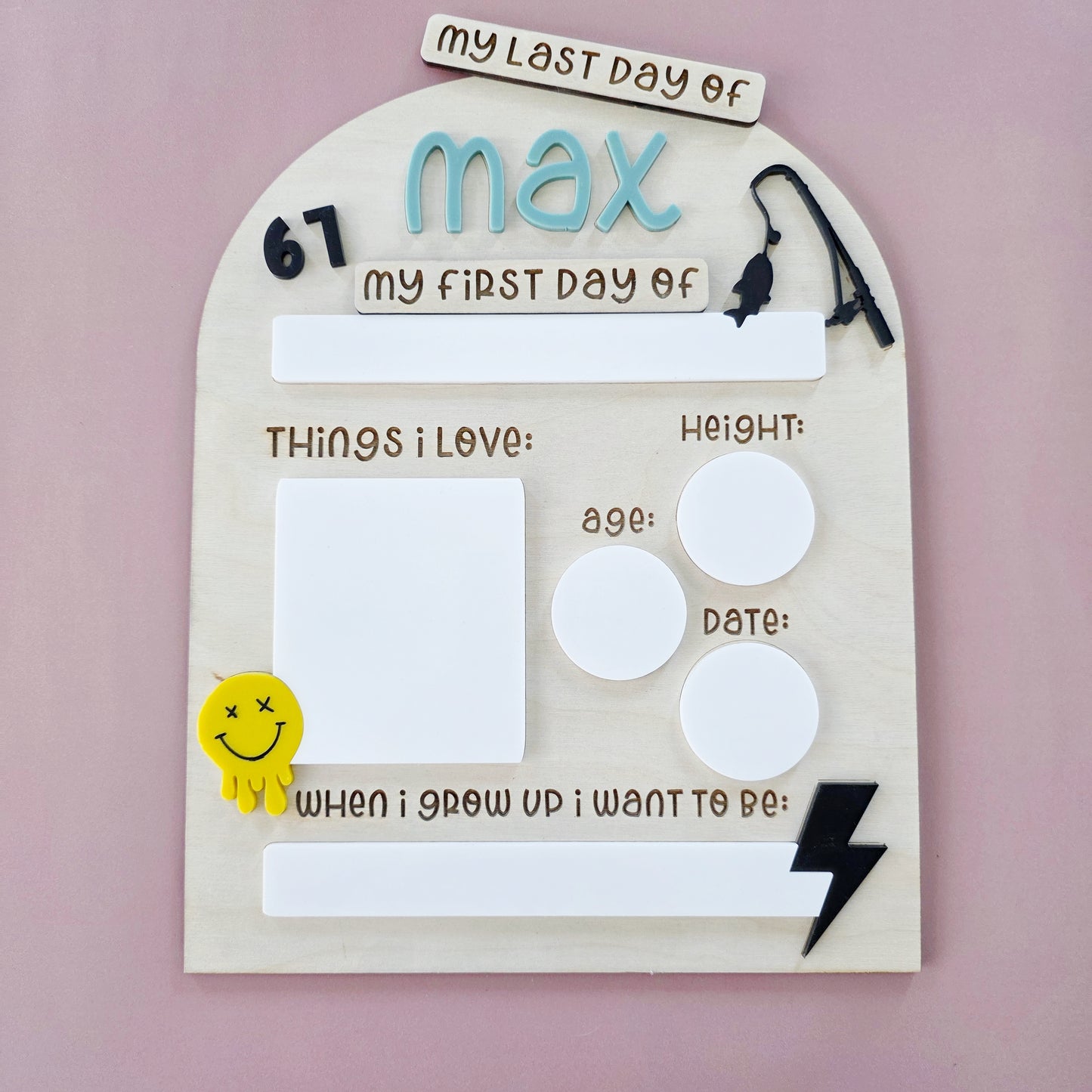 Personalised Arch First/Last Day of school board