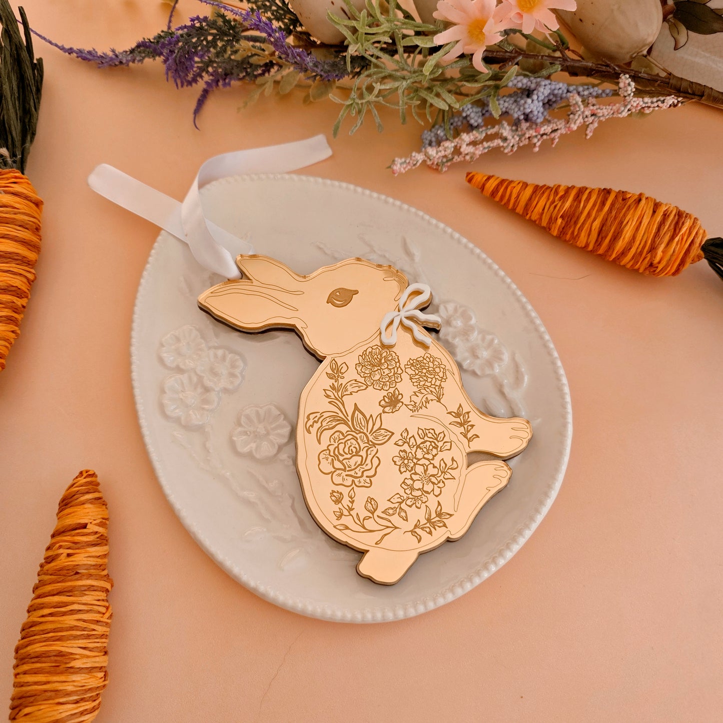 Floral Bunny Tag