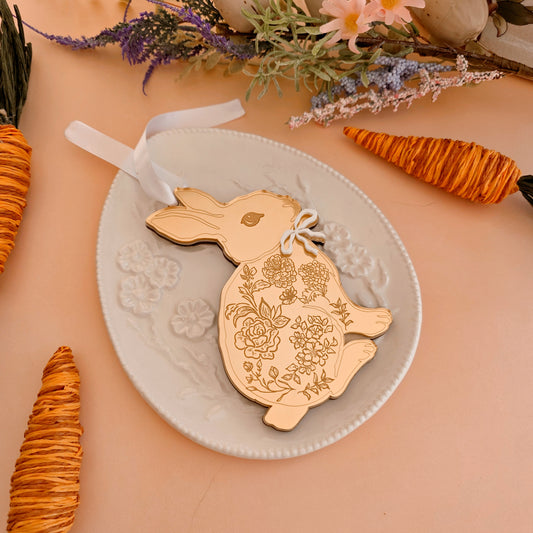 Floral Bunny Tag