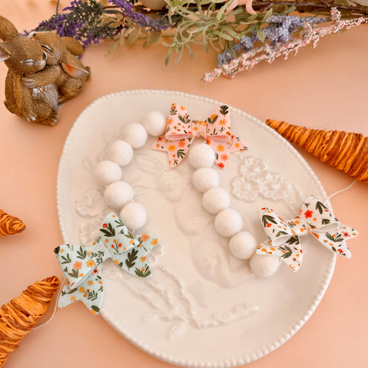 Easter Bow Felt Ball Garland 1 metre
