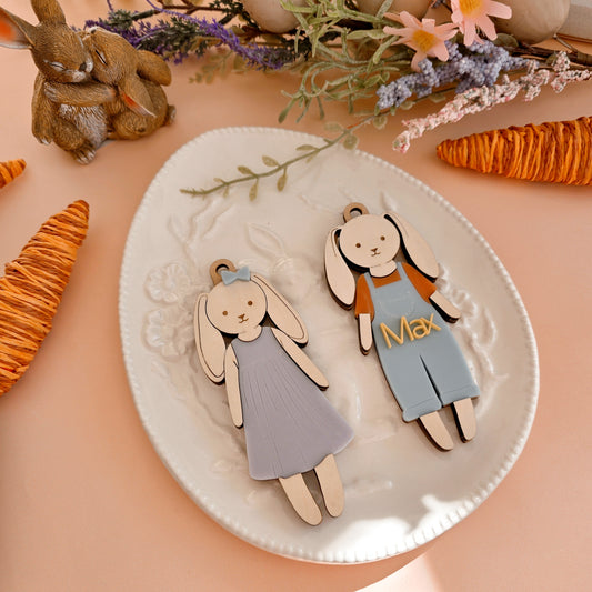 Personalised Bunny Acrylic Easter Basket Tag