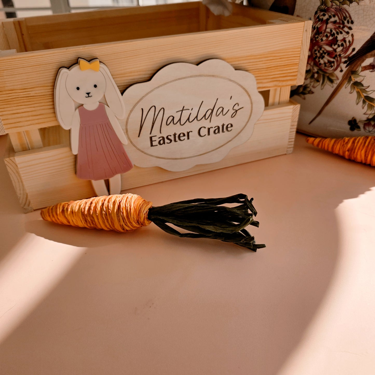 Interchangeable Personalised Easter crate Sign (with or without crate)