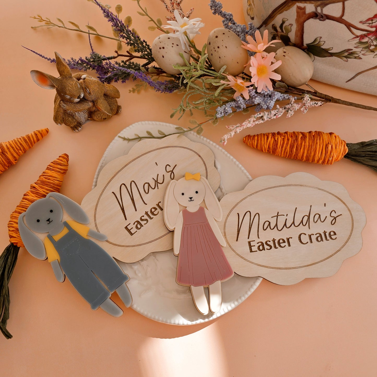 Interchangeable Personalised Easter crate Sign (with or without crate)