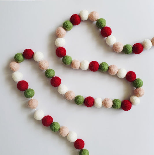 Holly Jolly Felt Ball Garland