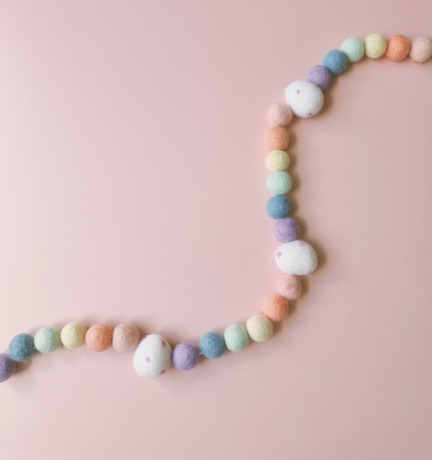 Pastel Egg Felt Ball Garland