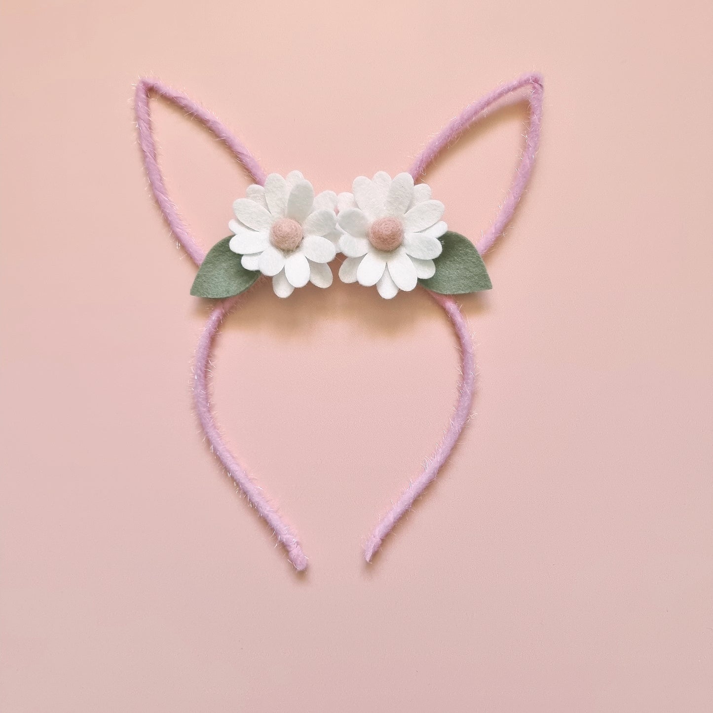 Fuzzy Velvet Daisy Bunny Ears ~ 2 Colours