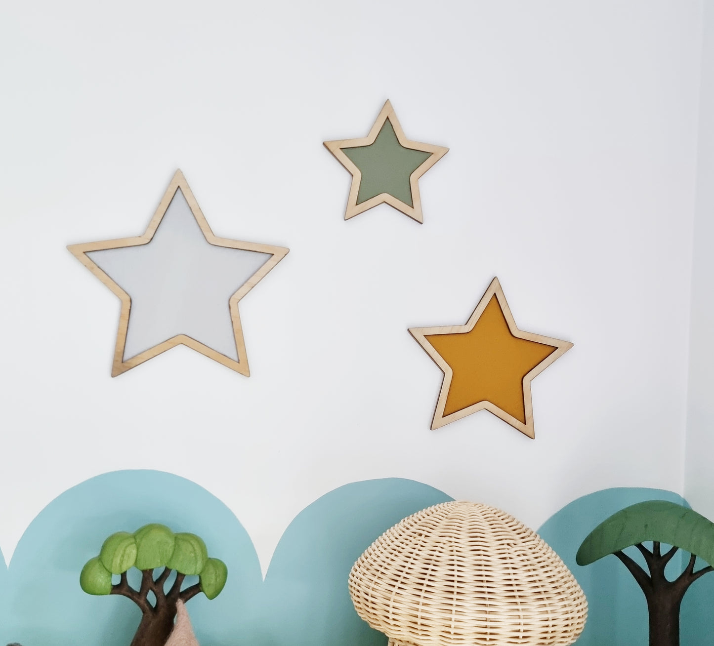 Wood & Felt Star Trio Wall Decor