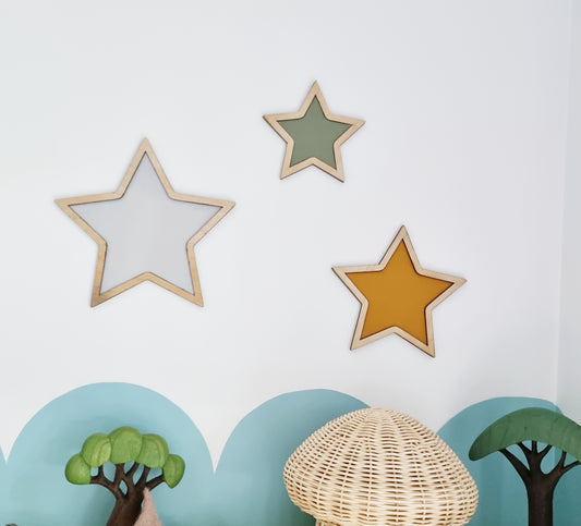 Wood & Felt Star Trio Wall Decor