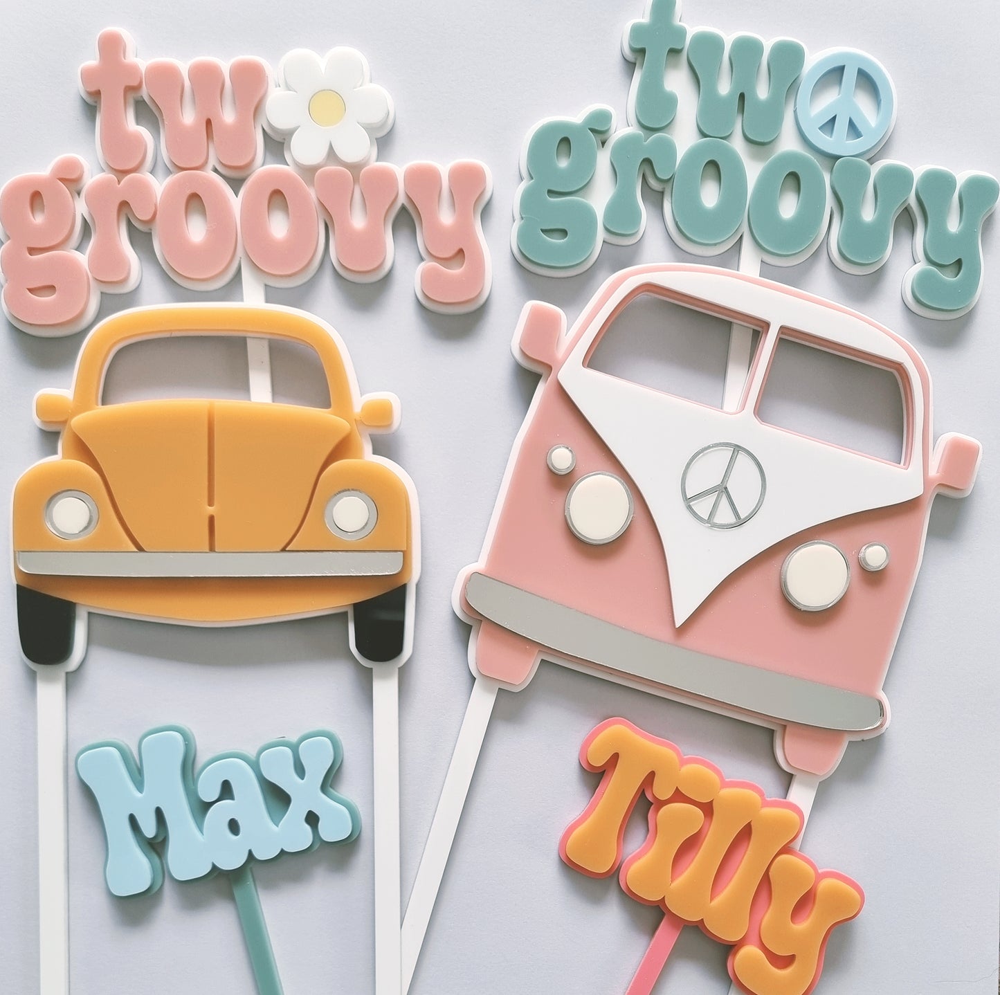 Acrylic 3d Kombi Van Cake Topper