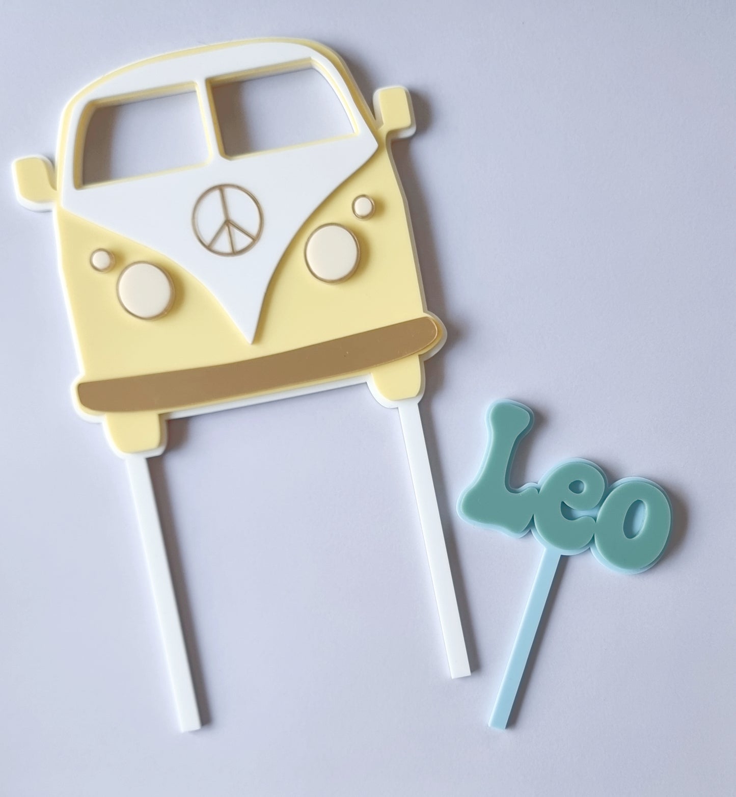 Acrylic 3d Kombi Van Cake Topper