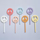 Peace Sign Symbol Cake Pick