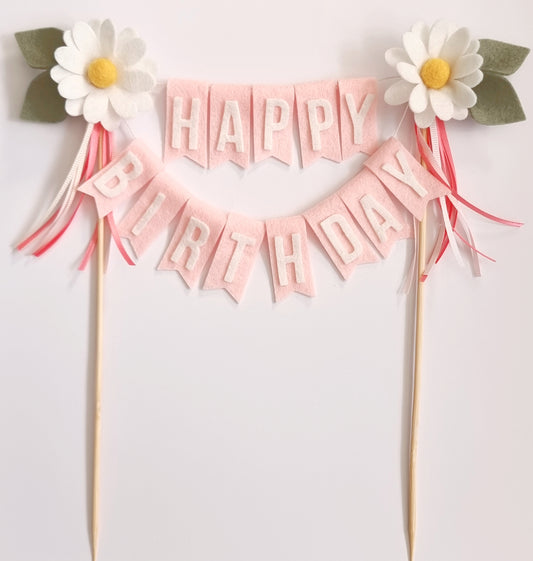 Pretty In Pink Daisy Clip Cake Topper