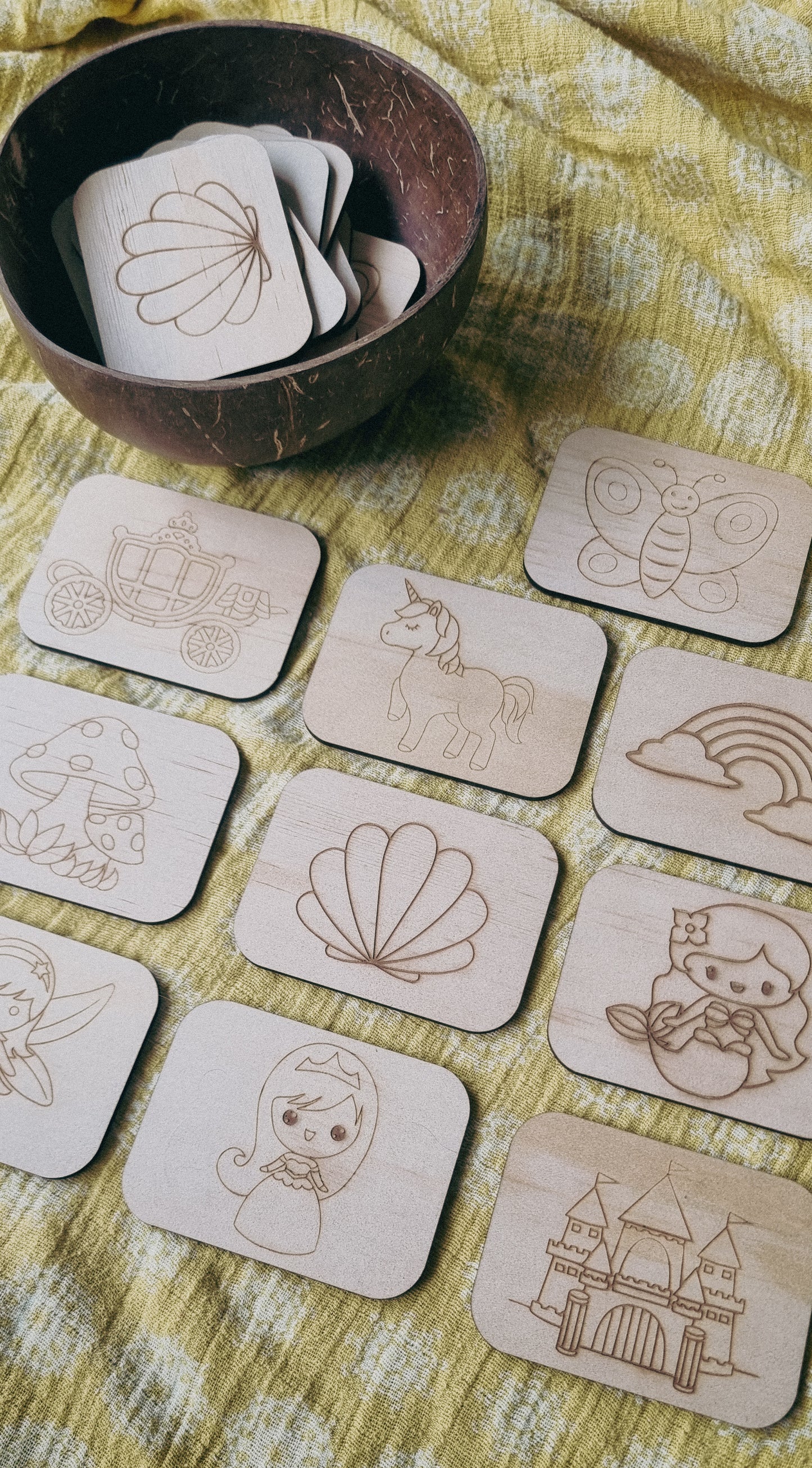 Wooden Memory Match Game ~ Whimsical