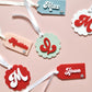 Scalloped edge Christmas Initial tag