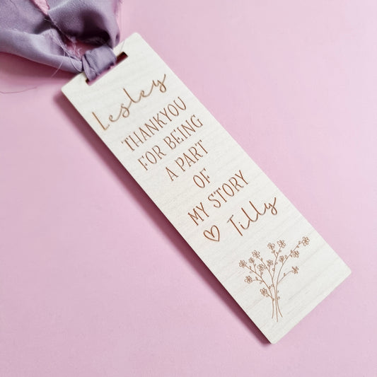 Wooden engraved Teacher Bookmark