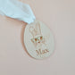 Personalised Bunny With Glasses Easter Bag Tag ~ 4 Styles