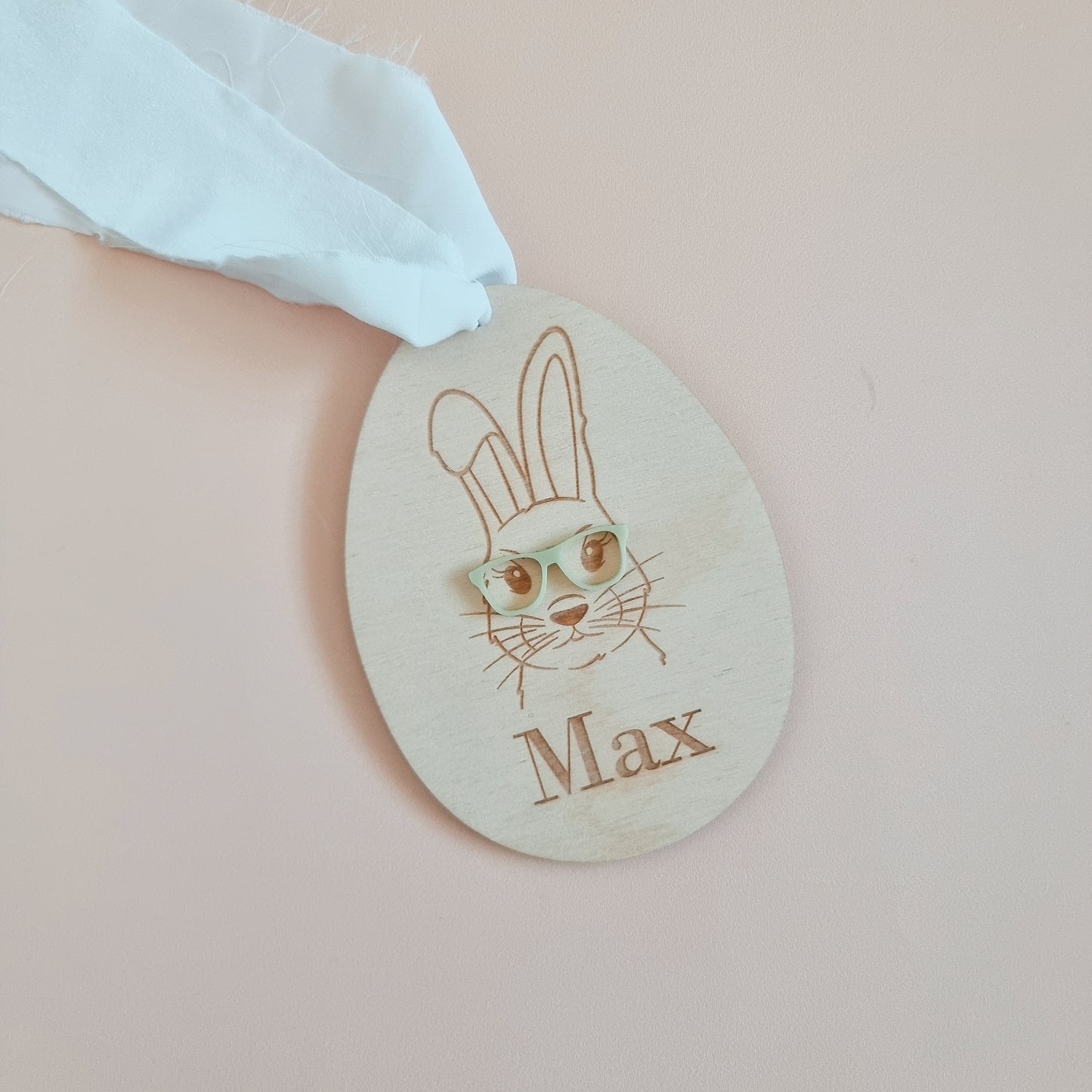 Bunny With Glasses Easter Bag Tag