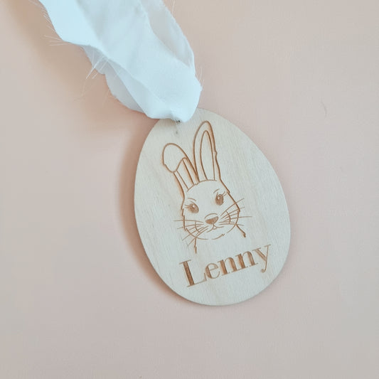 Bunny Without Glasses Easter Bag Tag ~ 3 designs