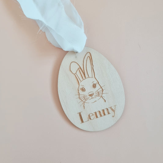 Bunny Without Glasses Easter Bag Tag