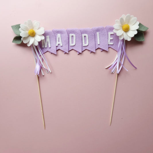 Lovely Lilac Daisy Clip Cake Topper