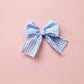 Frayed Edge Gingham Bow ~Blue