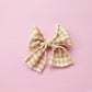 Frayed Edge Gingham Bow ~Mustard