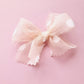 Peach Tulle Spotty Bow