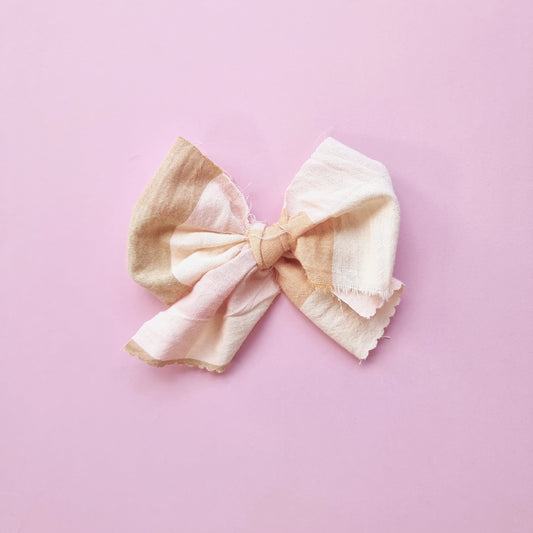 Frayed Edge Bow ~ gingham multicolour