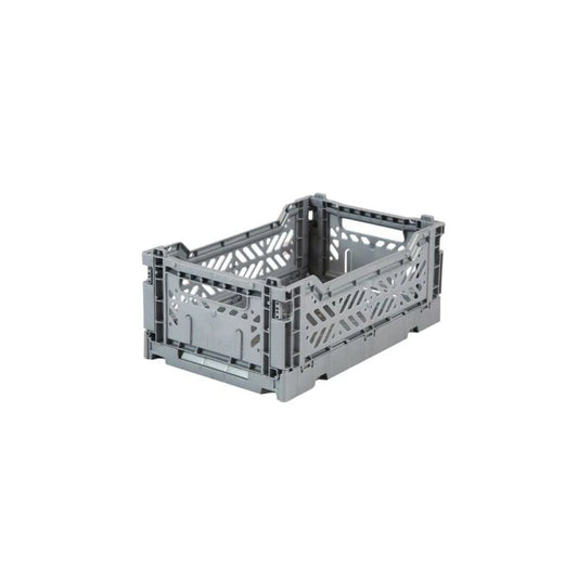 MINI FOLDING STORAGE CRATE ~ GREY