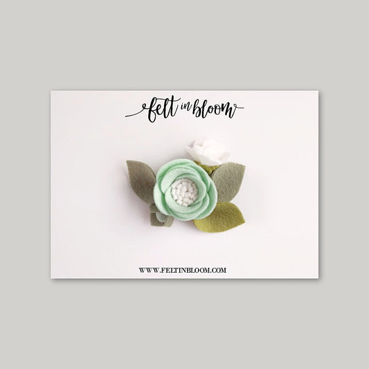 MINT ~ PETITE BLOOM HEADBAND/CLIP