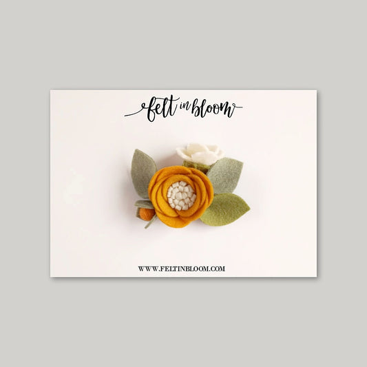 MUSTARD ~ PETITE BLOOM HEADBAND/CLIP