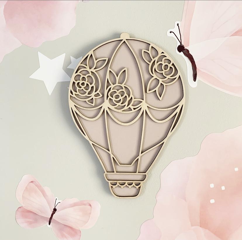 Wooden Hot Air Balloon Wall Decor