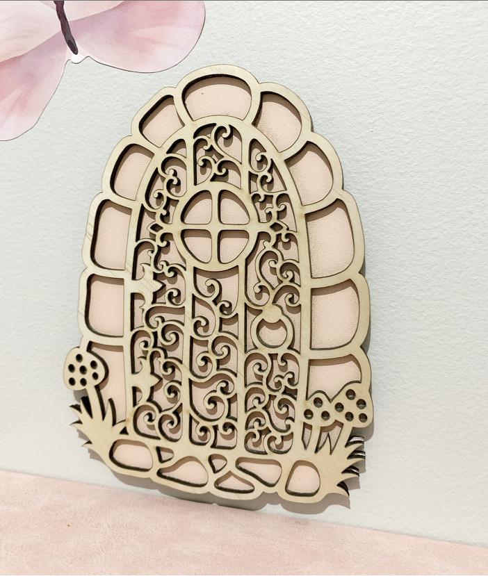 Wooden Fairy Door Wall Decor