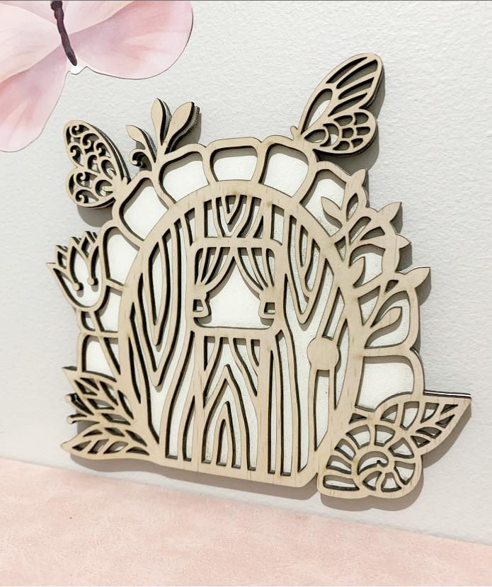 Wooden Fairy Door Wall Decor